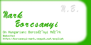 mark borcsanyi business card